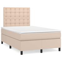 Boxspring met matras kunstleer cappuccinokleurig 120x190 cm
