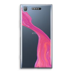 Paarse stroom: Sony Xperia XZ1 Transparant Hoesje