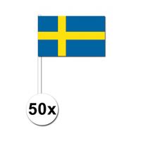 Zwaaivlaggetjes Zweden 50 stuks   -