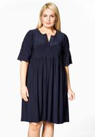 Yoek Dress ruffles/pearls | Blauw | Maat L Yoek Dress ruffles/pearls | Blauw | Maat L