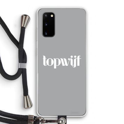 Topwijf Grijs Wit: Samsung Galaxy S20 Transparant Hoesje met koord