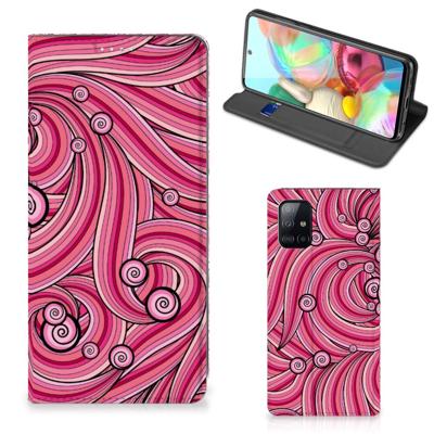 Samsung Galaxy A71 | Bookcase | Swirl Pink