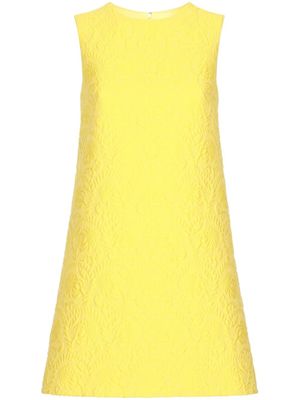 Dolce & Gabbana robe courte en brocart à coupe évasée - Jaune