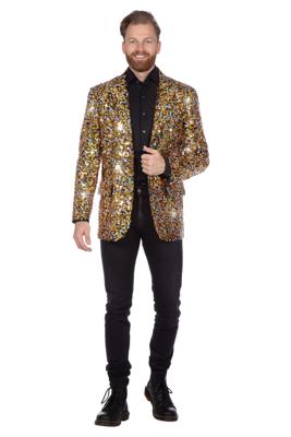 Pailletten Blazer Heren Zwart/Goud/Zilver