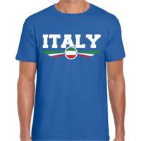 Italie - Italy landen supporters t-shirt - blauw - voor heren - korte mouwen