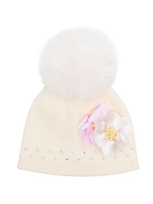 Monnalisa bob à détails de fleurs - Blanc