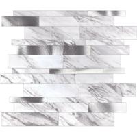 Zelfklevende Mozaïek Tegel - Afimera Alu Wildverband - Marmerlook Natuursteen Wit - 303x298x4mm Zelfklevende Mozaïek Tegel - Afimera Alu Wildverband - Marmerlook Natuursteen Wit - 303x298x4mm