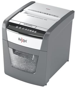 Rexel Optimum AutoFeed+ 50X Papierversnipperaar 50 vellen Cross cut 4 x 28 mm P-4 20 l Ook geschikt voor Paperclips, Nietjes, Creditcards