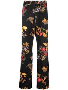 Marcelo Burlon County of Milan pantalon en laine vierge à fleurs - Noir