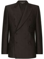 Dolce & Gabbana blazer croisé à logo en jacquard - Noir