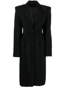 Mugler manteau en laine mélangée - Noir