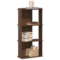 Boekenkast 3-laags 60x30x120 cm bewerkt hout bruin eikenkleur Boekenkast 3-laags 60x30x120 cm bewerkt hout bruin eikenkleur