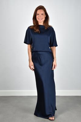 Sea Me Happy rok Ayda Satin Crepe night blue