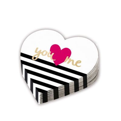 Servetten &apos;You Loves Me&apos; Hartvormig (12st)