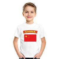 T-shirt Chinese vlag wit kinderen XL (158-164)  - - thumbnail