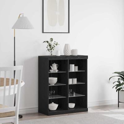 Dressoir Zwart eiken 41 x 37 x 100 cm Bewerkt hout