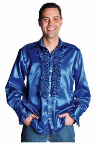 Rouches blouse luxe kobalt