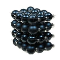 72x stuks glazen kerstballen donkerblauw 4 cm mat/glans