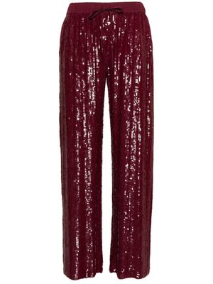P.A.R.O.S.H. pantalon Glare à sequins - Rouge