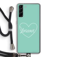 Forever heart pastel: Samsung Galaxy S21 Plus Transparant Hoesje met koord