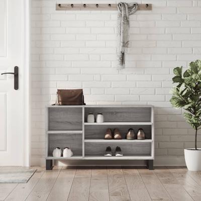 Schoenenkast 102x36x60 cm bewerkt hout sonoma grijs