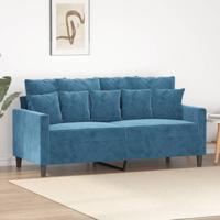 Tweezitsbank 140 cm fluweel blauw - thumbnail