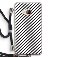 Strepen zwart-wit: HTC U Play Transparant Hoesje met koord