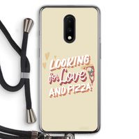 Pizza is the answer: OnePlus 7 Transparant Hoesje met koord