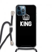 King zwart: iPhone 13 Pro Max Transparant Hoesje met koord