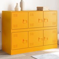 Dressoir 99x39x73 cm staal mosterdgeel