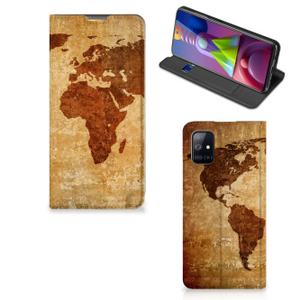 Samsung Galaxy M51 Book Cover Wereldkaart