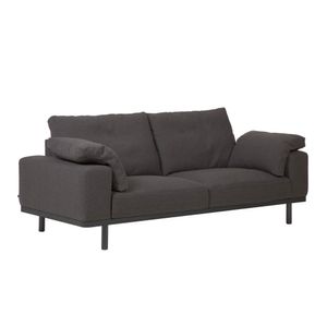 3-zitsbank Noa donkergrijs met kussens en donkere poten 230 cm