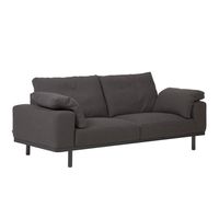 3-zitsbank Noa donkergrijs met kussens en donkere poten 230 cm - thumbnail