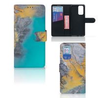 OnePlus 9 Pro Bookcase Marble Blue Gold