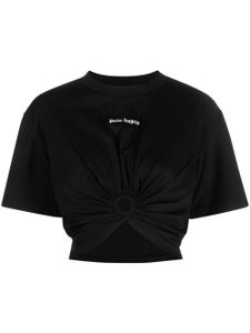 Palm Angels t-shirt crop à détail d'anneau - Noir