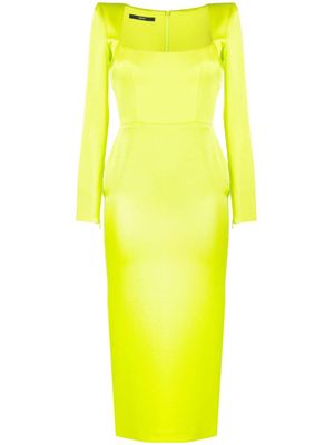 Alex Perry robe mi-longue à encolure carrée - Vert