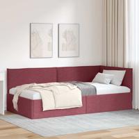 Hoekbedframe met hoofdeinde Wijnrood 90 x 190 cm Stof