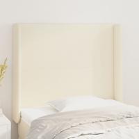 Hoofdbord met randen 103x16x118/128 cm kunstleer crèmekleurig