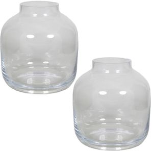 Set van 3x stuks glazen vaas/vazen Mensa 6,5 liter smalle hals 19 x 21 cm