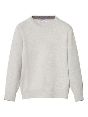 Brunello Cucinelli Kids pull en cachemire à encolure ronde - Gris