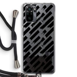 Zwarte vegen: Xiaomi Redmi Note 10 Pro Transparant Hoesje met koord