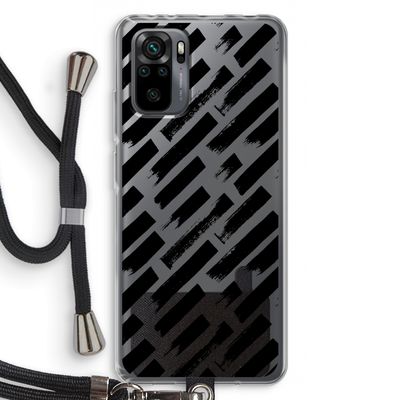 Zwarte vegen: Xiaomi Redmi Note 10 Pro Transparant Hoesje met koord