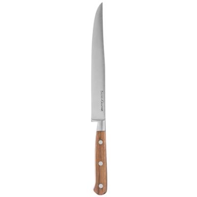 5Five keuken snijmes/groente mes Elegancia - 1x stuks - RVS - acacia hout - 34 cm