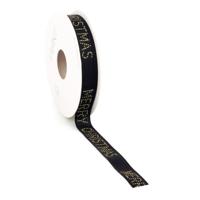 Lint katoen MC DELUXE ribbon 15mm x 15 meter zwart