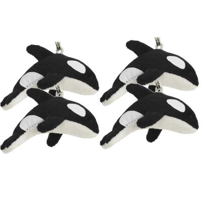 8x Pluche orka knuffel sleutelhanger 6 cm