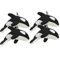 8x Pluche orka knuffel sleutelhanger 6 cm