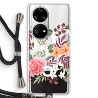 Hello in flowers: Huawei P50 Pro Transparant Hoesje met koord