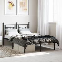 Bedframe met hoofdbord metaal zwart 120x200 cm