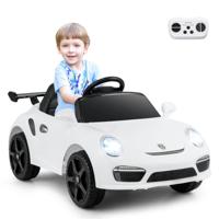 Porsche Elektrische Auto voor Kinderen 12V Elektrisch Kindervoertuig met Afstandsbediening en USB-poort-Wit