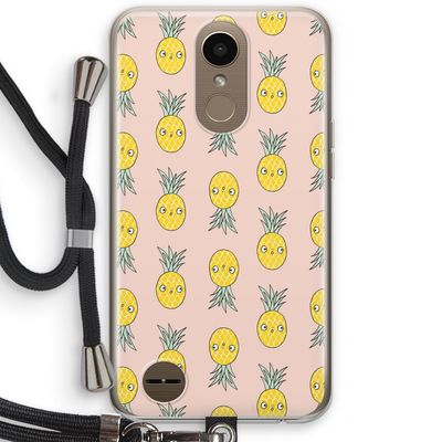 Ananas: LG K10 (2017) Transparant Hoesje met koord